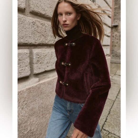 Zara DOUBLE-FACED TOGGLE JACKET - Picture 5 of 7